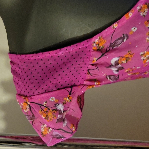 SOLD. Belle du Jour "Into the Woods" Semi-Sheer Tie-Waist Top - Picture 5 of 12